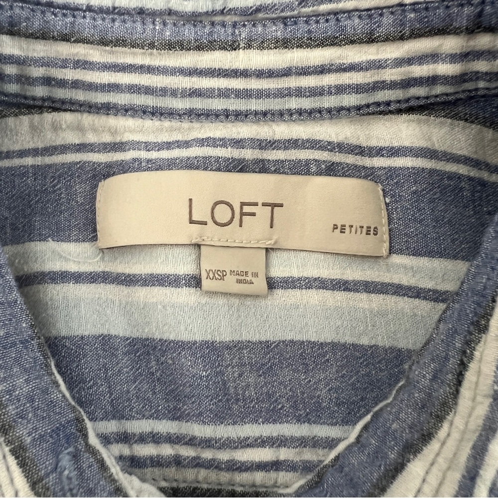 Loft Cotton Striped Button Down - XXSP - Picture 4 of 5